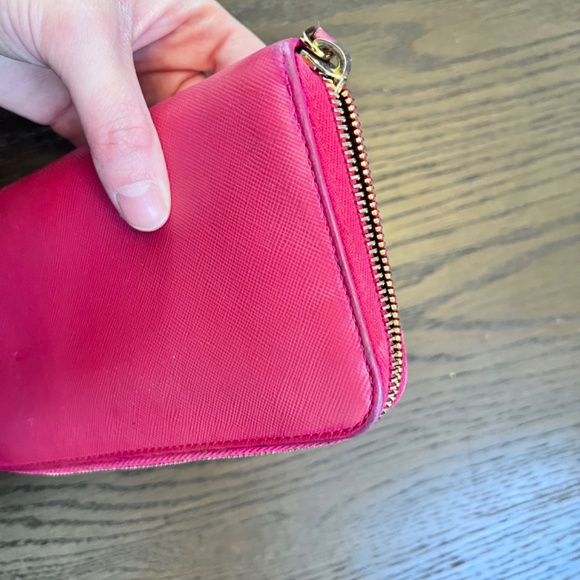 Pink Prada Saffiano Bow Zippy Wallet (Authentic) - Picture 14 of 15